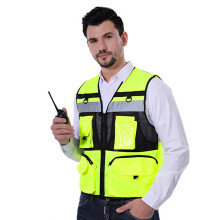 Visibility Safety Vest with Multi Pockets, Breathable Reflective Mesh Vest for Work, Yellow M