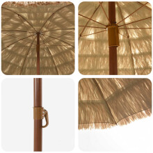 Berkfield Beach Parasol Natural 255 x 255 x 255 cm Polyester and Steel