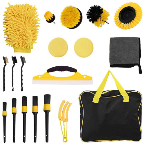 Berkfield Car Brush Set Multicolour Poly Rattan 1