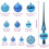 Berkfield Christmas Bauble Set with 150 LEDs 61 pcs Blue Plastic 9