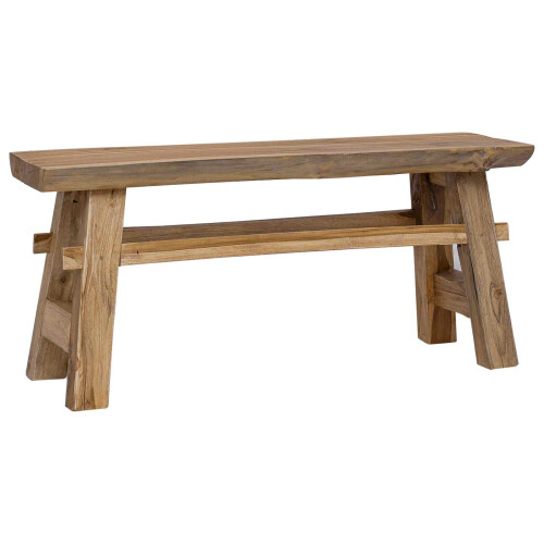 Berkfield Bench Natural 100 x 29 x 43.5 cm Solid Teak Wood 1