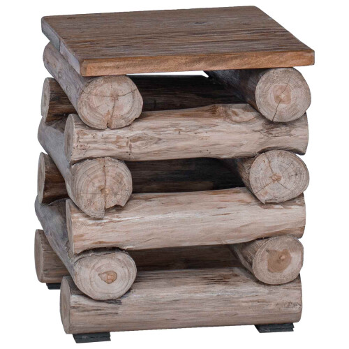 Berkfield Stool Natural 30 x 30 x 38 cm Solid Teak Wood 1