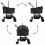 Berkfield Folding Pet Stroller Adjustable Black 81 x 47 x 99 cm Polyester 10