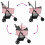 Berkfield Folding Pet Stroller Adjustable Pink 78 x 54 x 101 cm Polyester 11
