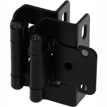 1/2 Inch Overlay Semi Wrap Around Kitchen Cabinet Hinges, Durable Metal Construction, 2Pcs