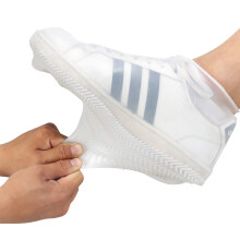Waterproof Reusable Silicone Shoe Covers for Rain and Snow, Non Slip Foldable Boot Covers Blue S