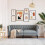 Berkfield Sofa Light Grey 182.5 x 74.5 x 74.5 cm Polyester 3