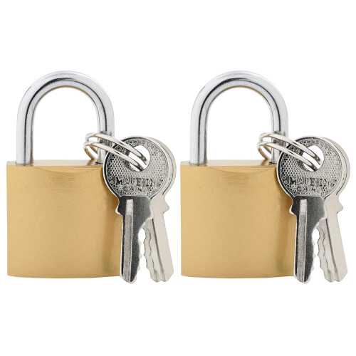 Berkfield U Lock with Keys 2 pcs Brass Iron 1