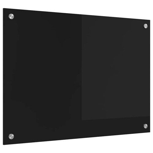 Berkfield Kitchen Backsplash Black 70 x 50 cm Tempered Glass 1