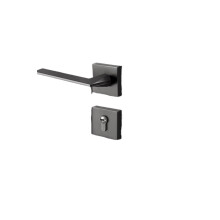 Modern Silent Interior Door Lock with Magnetic Gray Bedroom Handle, Durable Zinc Alloy Quiet Design