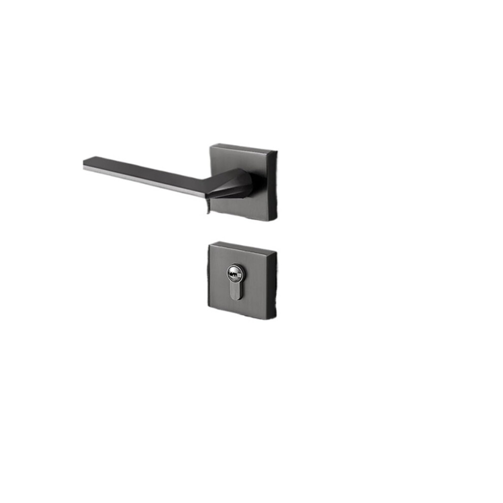 Modern Silent Interior Door Lock With Magnetic Gray Bedroom Handle, Durable Zinc Alloy Quiet Design 9351714806886
