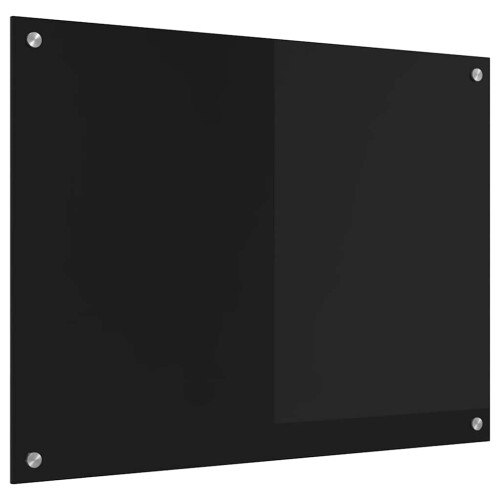 Berkfield Kitchen Backsplash Black 80 x 60 cm Tempered Glass 1