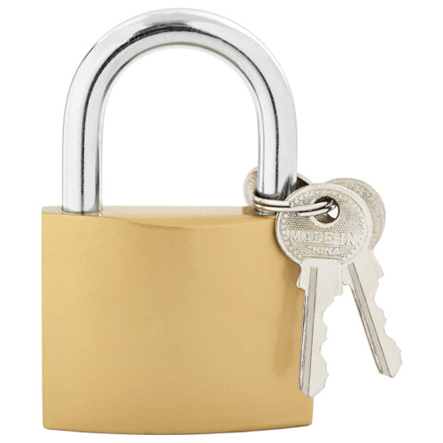 Berkfield U Lock with Keys 6 pcs Brass Iron 1