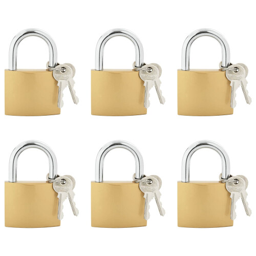 Berkfield U Lock with Keys 6 pcs Brass Iron 2