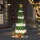 Berkfield Lighted Christmas Tree with 3 Gift Boxes 2D Warm White 210 cm 3