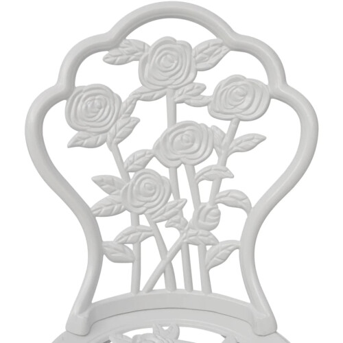 Berkfield Bistro Chairs 2 pcs Cast Aluminium White 2