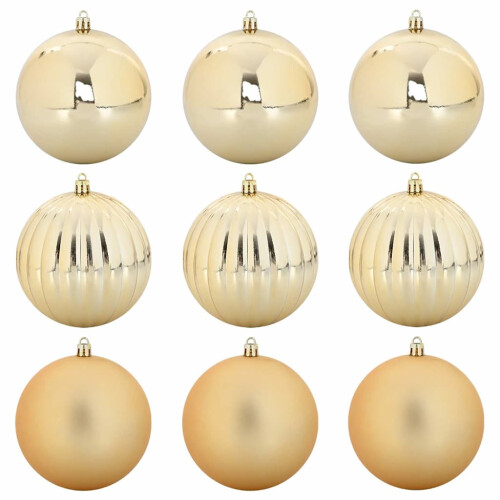 Berkfield Christmas Bauble Set XL 9 pcs Gold Plastic 1