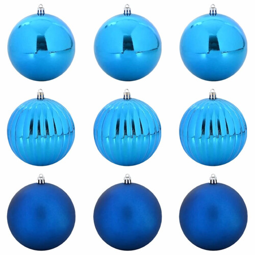 Berkfield Christmas Bauble Set XL 9 pcs Blue Plastic 1