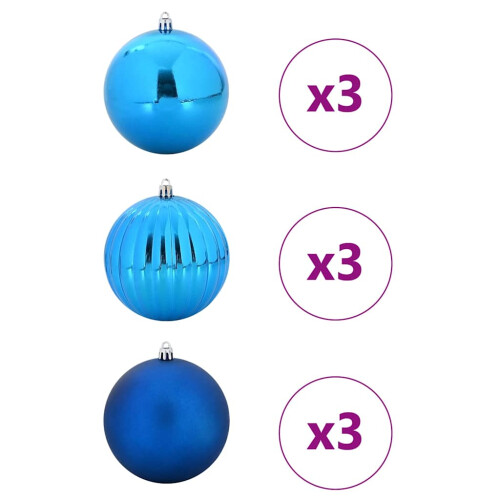 Berkfield Christmas Bauble Set XL 9 pcs Blue Plastic 2