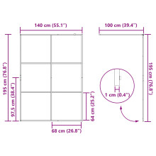 Berkfield Walk-in Shower Wall Black 140 x 195 cm Tempered Glass