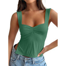 Womens Going Out Crop Tops Backless Tank Tops Summer Y2k Teen Basics Cute Clothes Green XS