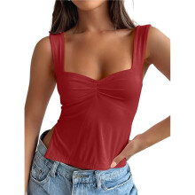 Womens Going Out Crop Tops Backless Tank Tops Summer Y2k Teen Basics Cute Clothes Red M