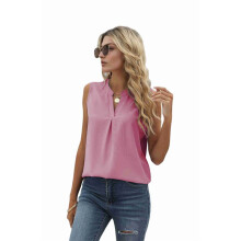 Women'S Summer Tank Blouse Casual V Neck Sleeveless Tunic Top Shirt S