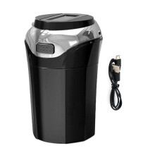 Autós hamutartó fedéllel, levehető, újratölthető USB szivargyújtó, hordozható hamutartó fedéllel, LED-es hamutartó a jármű belsejébe,