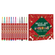 12 Piece Nail Art Pens Set Quick Dry Formula Precision Design Longlasting Color for Salon Manicure