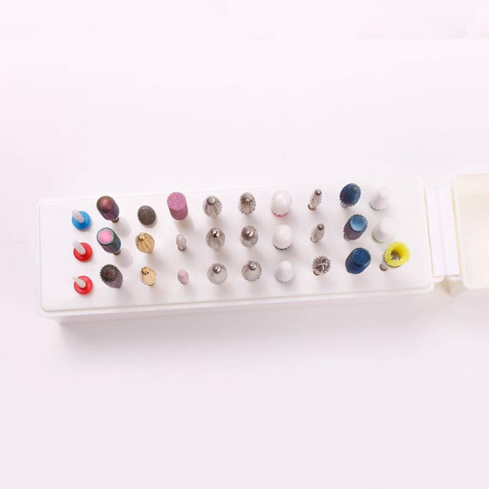 Nail Drill Bit Set and Holder for Acrylic and Natural Nails, Safe Filing, Compact Organizer Case
