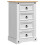 Berkfield Bedside Table Corona White 53 x 39 x 84 cm Solid Pine Wood 2