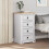 Berkfield Bedside Table Corona White 53 x 39 x 84 cm Solid Pine Wood 4