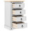 Berkfield Bedside Table Corona White 53 x 39 x 84 cm Solid Pine Wood 5