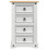 Berkfield Bedside Table Corona White 53 x 39 x 84 cm Solid Pine Wood 6