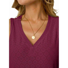 Women Eyelet Embroidery V Neck Beach Vacation Fashion Boho Sleeveless Tank Top Claret XXL