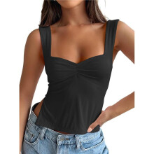 Womens Going Out Crop Tops Backless Tank Tops Summer Y2k Teen Basics Cute Clothes Black S