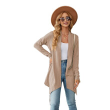 Cardigan for Women Dressy Casual Long Sleeve Open Front Cardigan Sweaters Khaki L