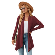 Cardigan for Women Dressy Casual Long Sleeve Open Front Cardigan Sweaters Claret L