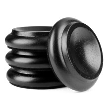 Solid Wood Piano Caster Cups for Hardwood Floors, Floor Scratch Protection, Anti‑Slip Black Set of 4