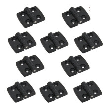 10 Pcs Black Plastic Cabinet Door Hinges 30x40mm Durable Low Profile Mini Folding Hinges