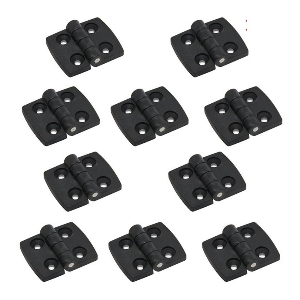 10 Pcs Black Plastic Cabinet Door Hinges 30X40mm Durable Low Profile Mini Folding Hinges 9045646600093