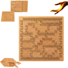 Wooden Jigsaw Puzzles for Adults Hard Irregular Fractal Tray Puzzle Color A Creative Labyrinth Design