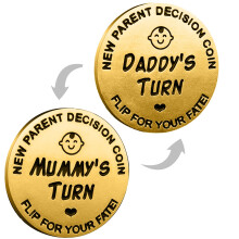 Baby Shower Gifts for Parents, Funny Golden Baby Face Design Coin, Unique Mom Gift Idea