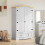 Berkfield Wardrobe Corona White 101 x 52 x 170 cm Solid Pine Wood 4
