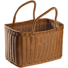 Mand Geweven Rieten Manden Picknick Handvat Opslag Rotan Markt Bloemen Handvatten Stro Fruit Cadeau Winkelen Hand Tote