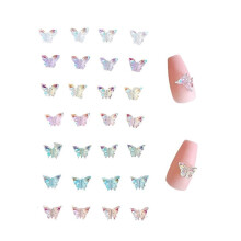 60PCS Mixed Color Butterfly Nail Charms and Rhinestones 3D Decorations for Sparkling Manicure