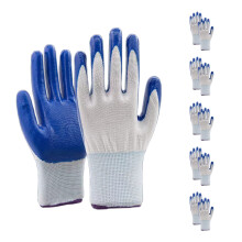 5‑Pair Nitrile Coated Work Gloves for Men and Women, Non‑Slip Grip, Breathable Lightweight, Medium