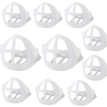 Mask Bracket 10 Pack White, 3D Mask Support Frame for Comfortable Breathing, AntiFog Lipstick Protection, Reusable Easy Clean