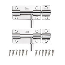 304 Stainless Steel Door Latch Lock 3 Inch Heavy Duty Sliding Door Bolt 2 Pack with Screws for Indoor Outdoor Privacy