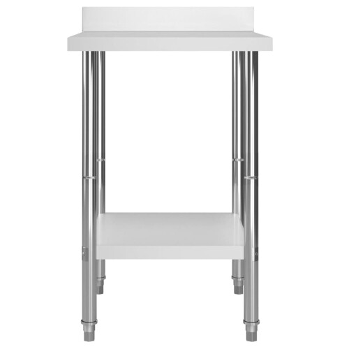 Berkfield Kitchen Work Table with Backsplash 60x60x93 cm Stainless Steel 2